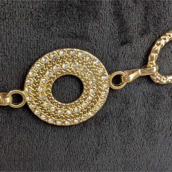 Elegant Vintage Rhinestone And Gold Tone Chain Belt, 44\